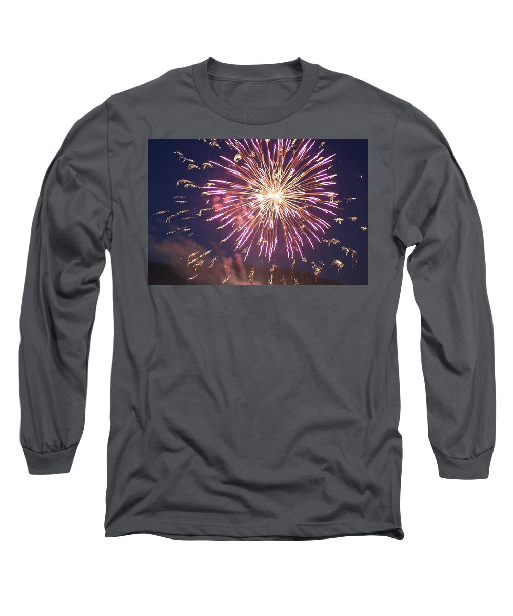 Fire Long Sleeve T-Shirt featuring the digital art Fireworks In The Park 2 by Gary Baird