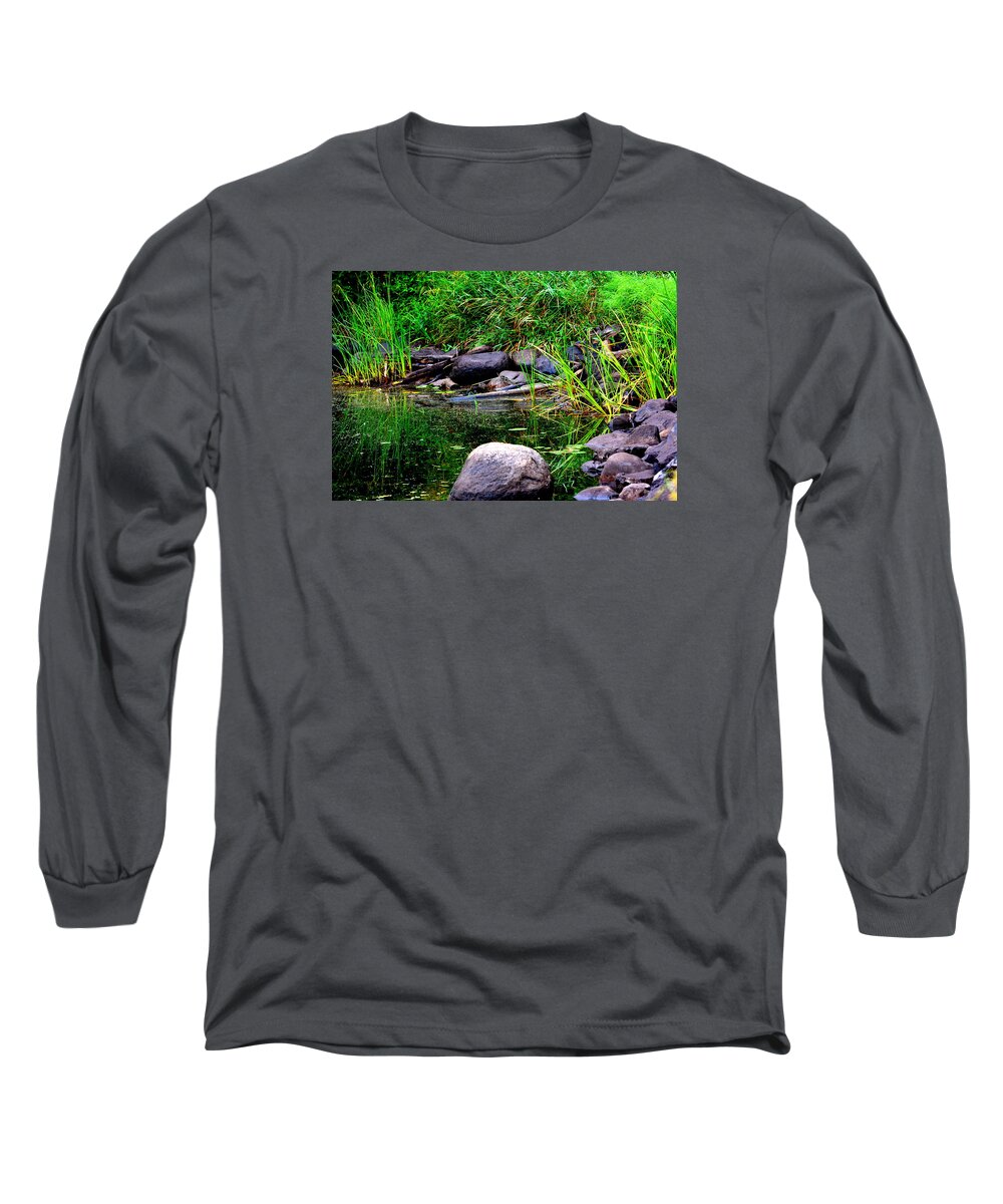 Fishing Long Sleeve T-Shirt featuring the photograph Fishing Pond by Kimberly Woyak