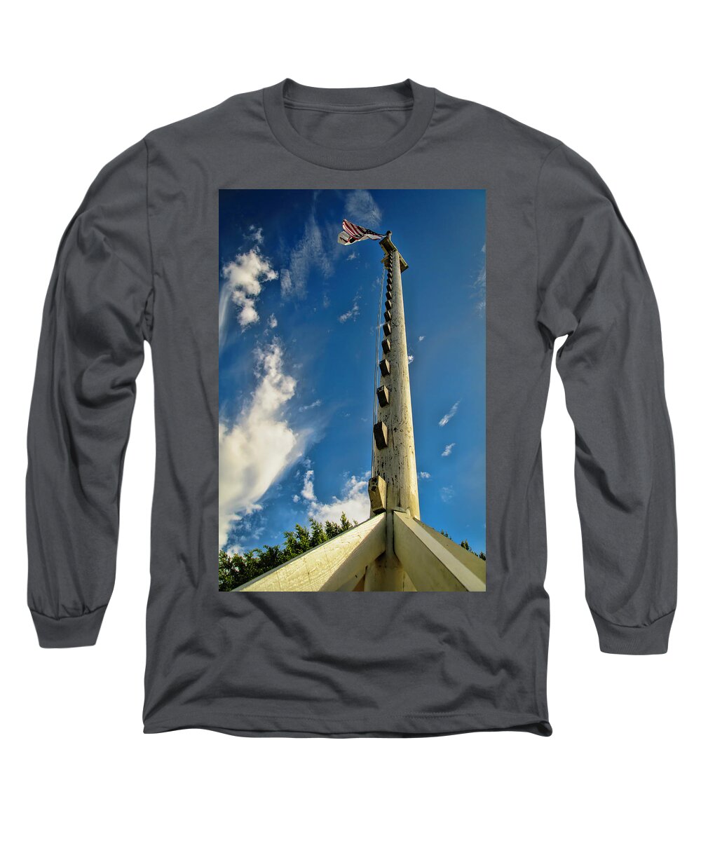 San Diego Long Sleeve T-Shirt featuring the photograph Flagpole Old Town San Diego by Roberta Kayne
