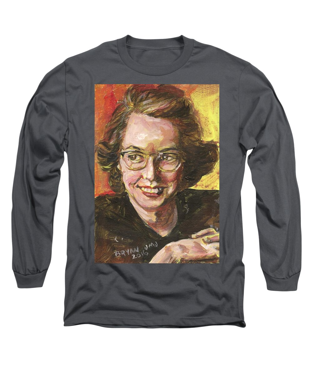 Catholic Long Sleeve T-Shirt featuring the painting Flannery O'Connor by Bryan Bustard