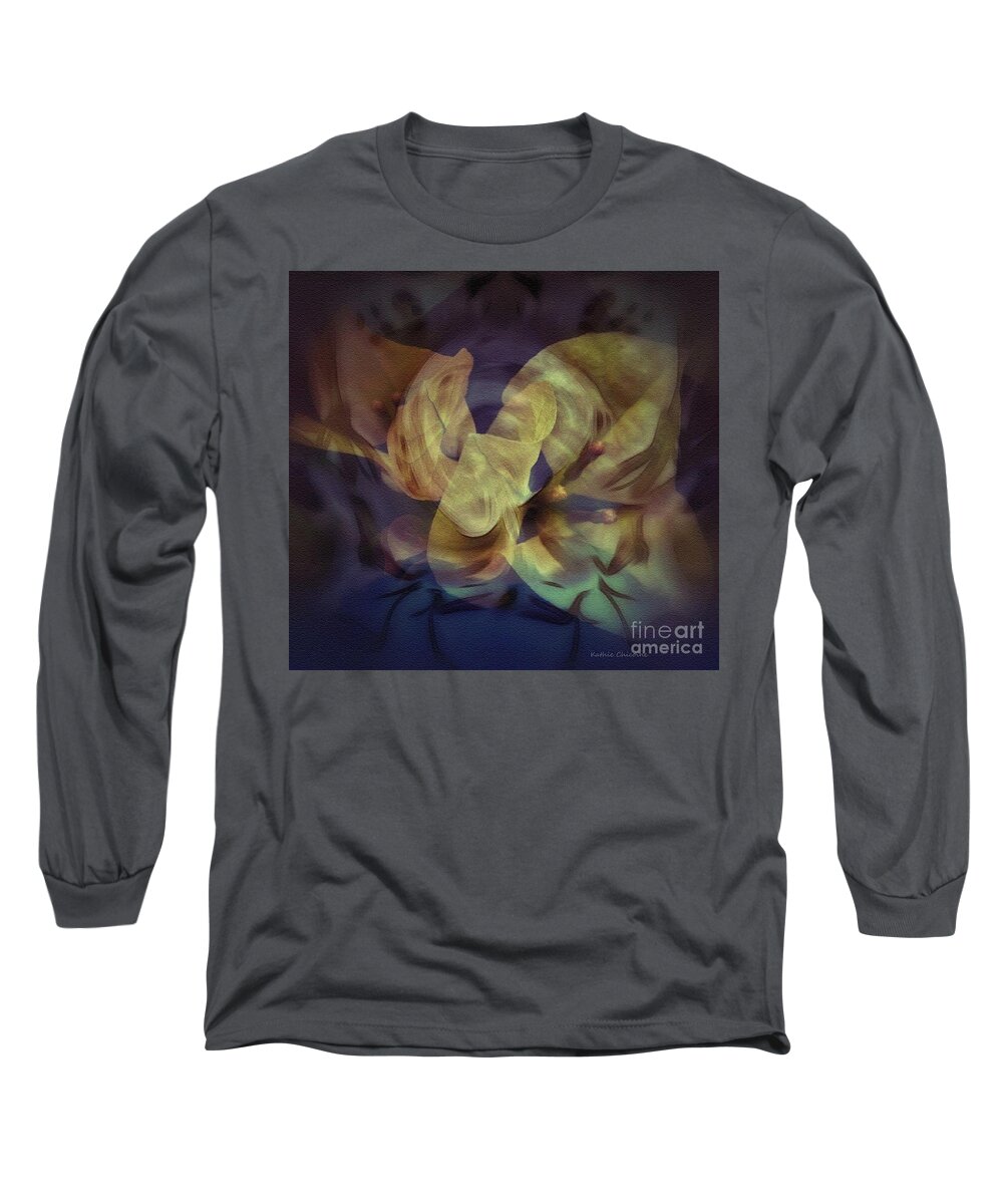 Photographic Art Long Sleeve T-Shirt featuring the digital art Floral Vortex by Kathie Chicoine