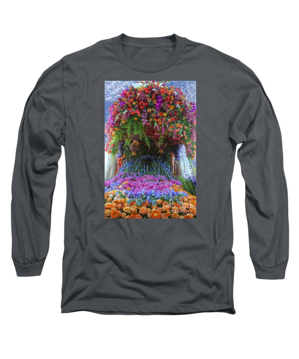 Hdr Process Long Sleeve T-Shirt featuring the photograph Flower Wave by Mathias 