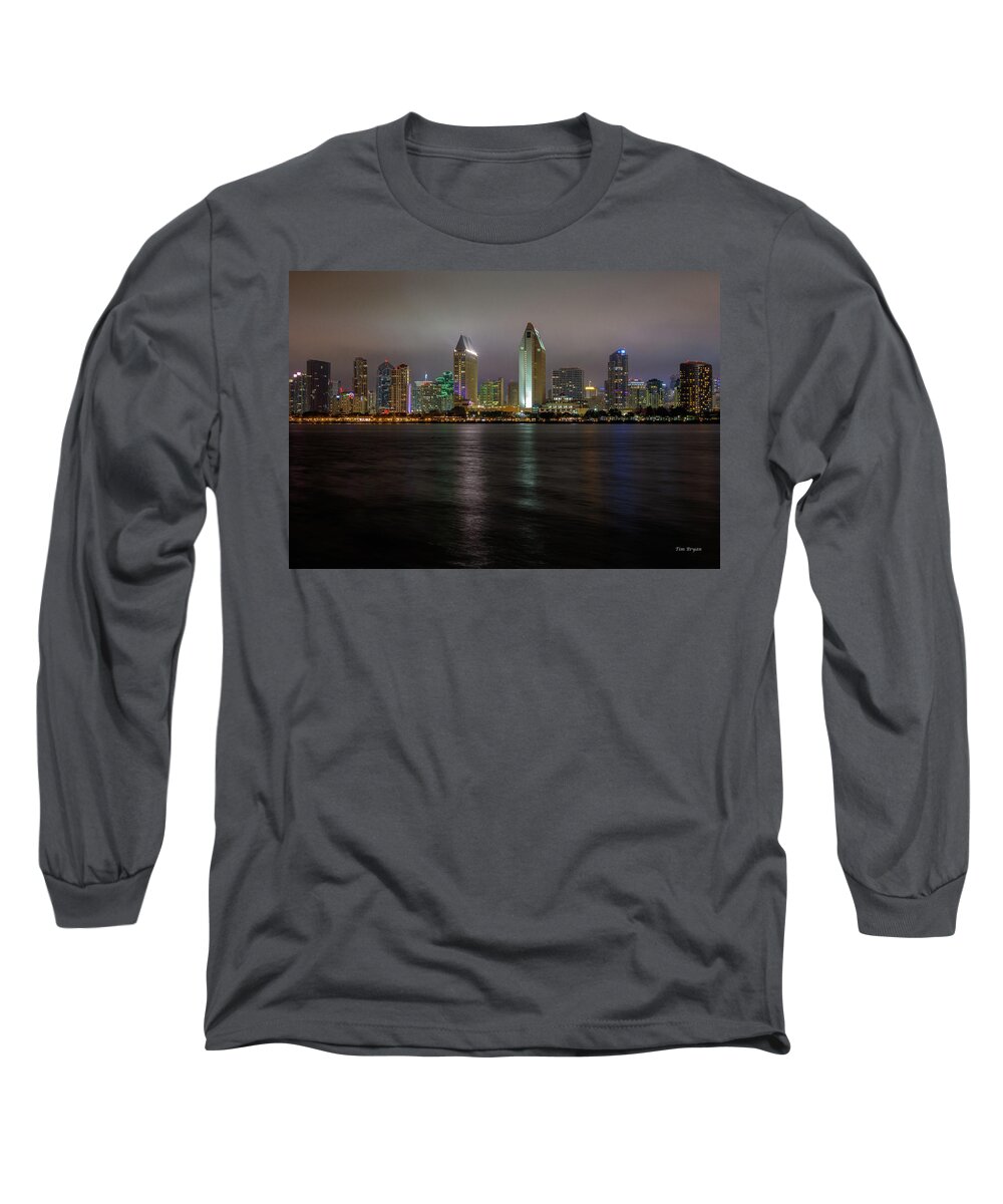 San Diego Long Sleeve T-Shirt featuring the photograph Fog Glow over San Diego by Tim Bryan