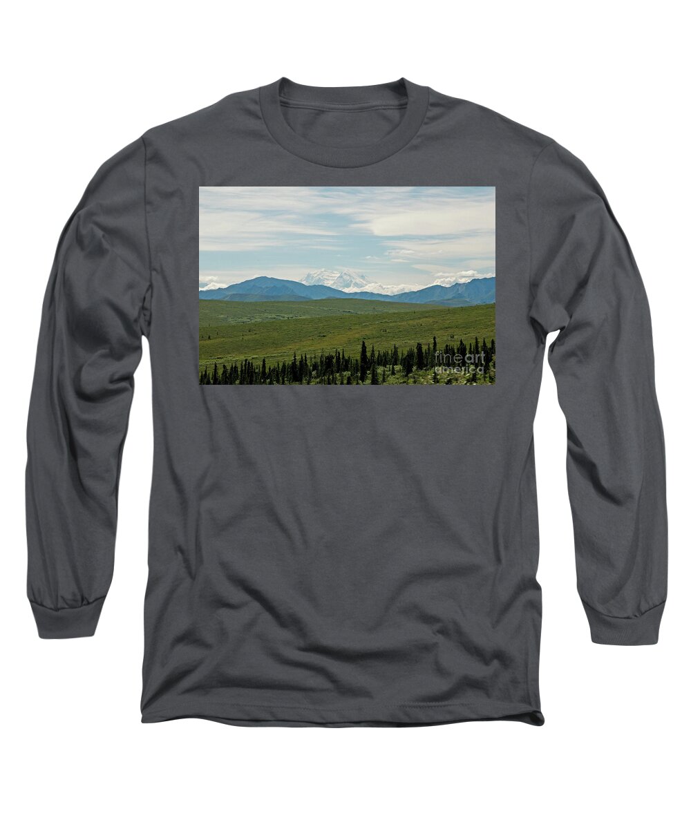 Alaska Long Sleeve T-Shirt featuring the photograph Foreground and Mountain by Ed Taylor