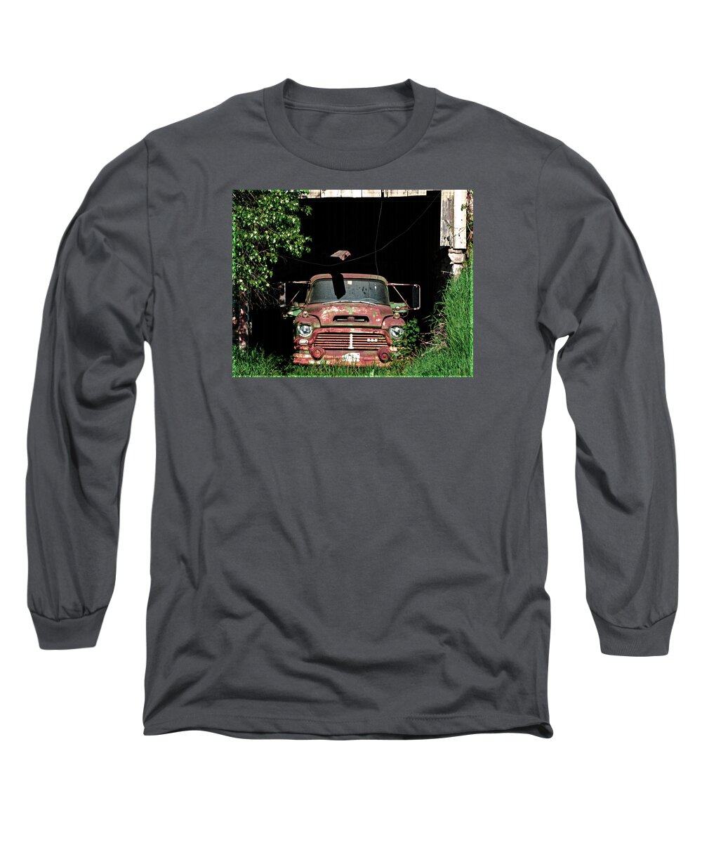 Truck Long Sleeve T-Shirt featuring the photograph Forgotten Work Horse by Kevin Fortier