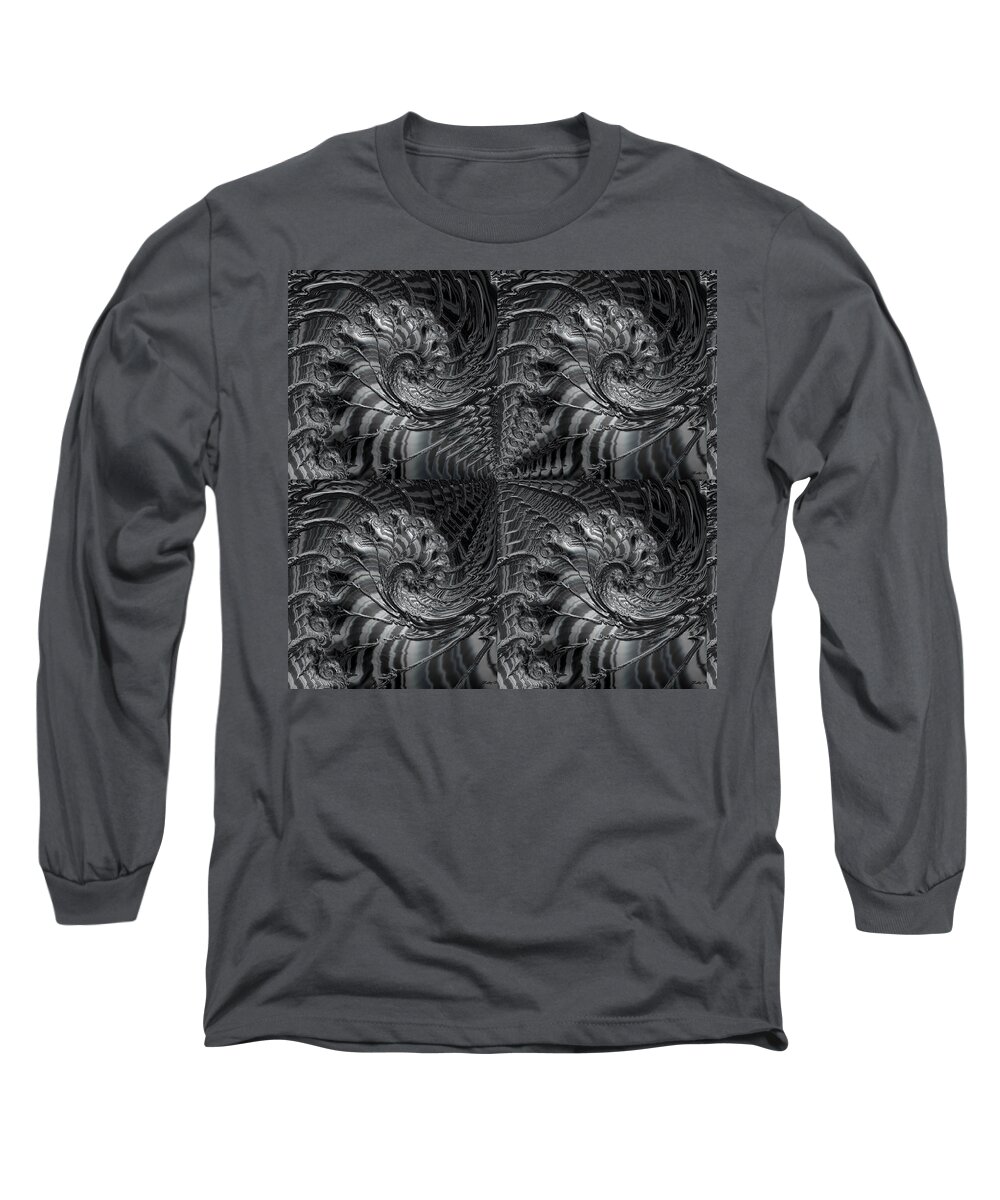 Fractal Long Sleeve T-Shirt featuring the digital art Four Square Fractal by Kathy Kelly