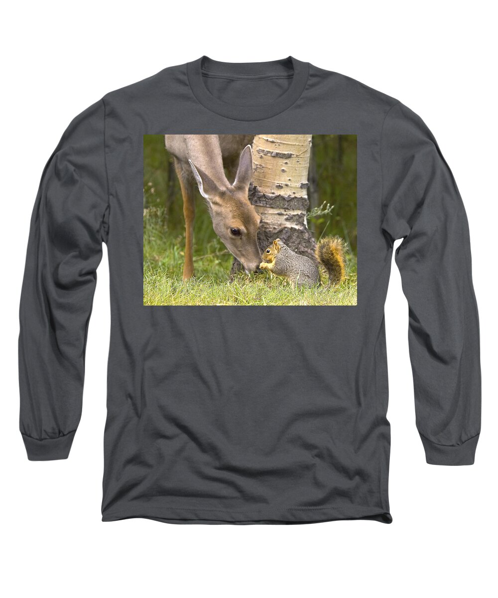 Deer Long Sleeve T-Shirt featuring the photograph Friends by Gary Beeler