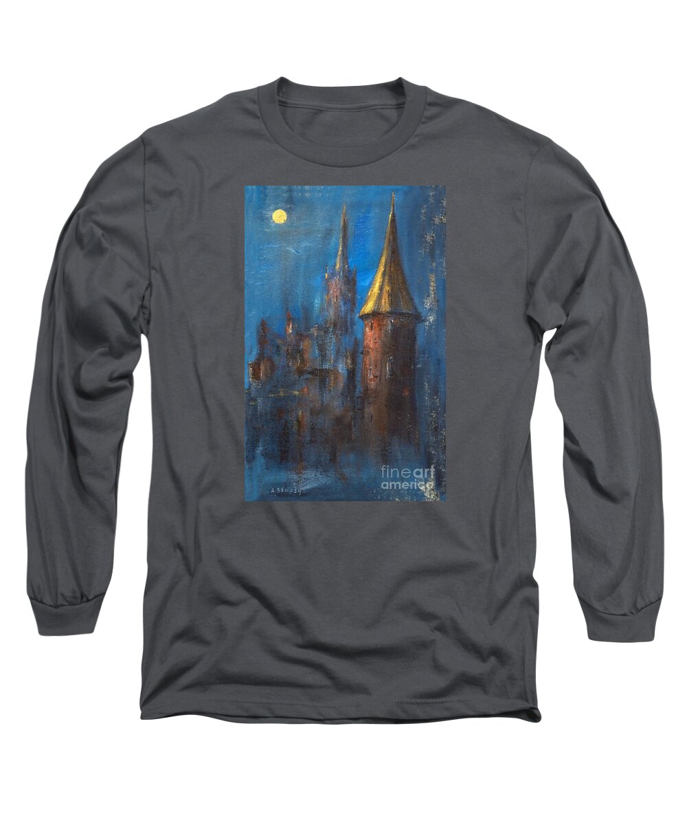 Medieval Long Sleeve T-Shirt featuring the painting From medieval times by Arturas Slapsys