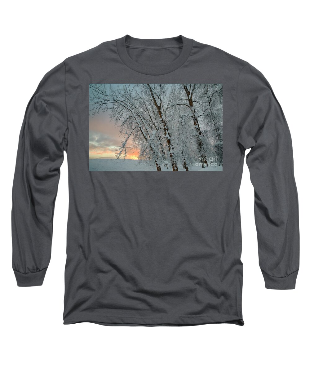 Bonners Ferry Long Sleeve T-Shirt featuring the photograph Frosty Sunrise by Idaho Scenic Images Linda Lantzy