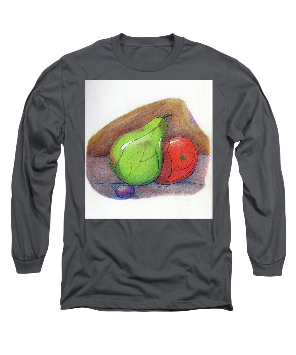 Fruit Long Sleeve T-Shirt featuring the painting Fruit Still 34 by Loretta Nash