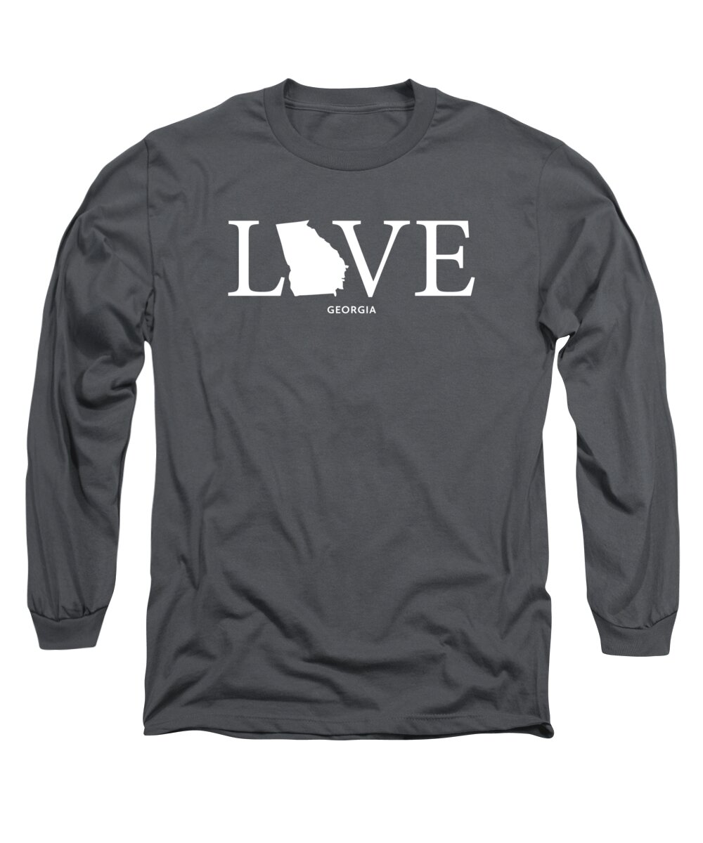 Georgia Long Sleeve T-Shirt featuring the mixed media GA Love by Nancy Ingersoll