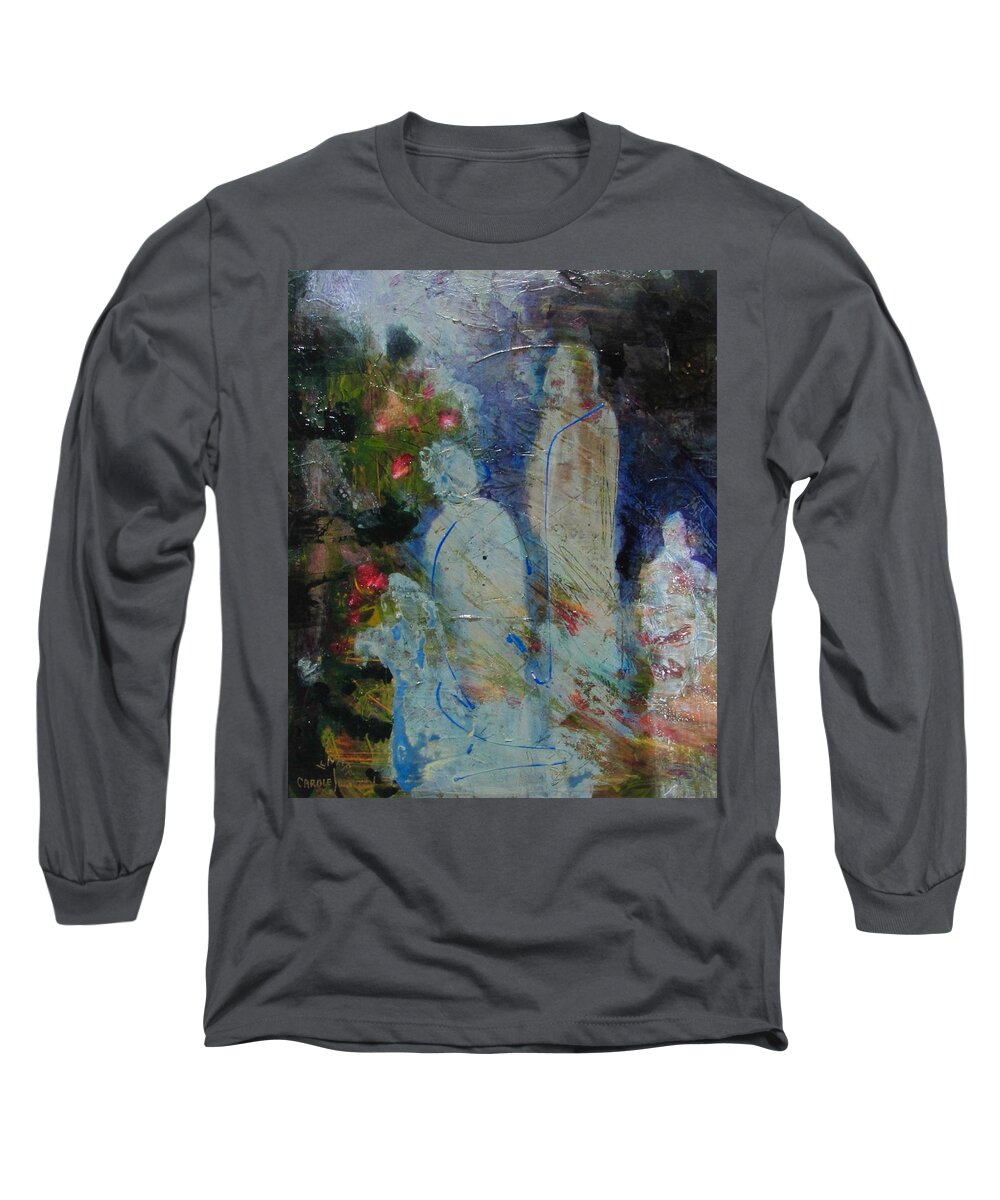 Figurative Long Sleeve T-Shirt featuring the painting Garden of Good and Evil by Carole Johnson