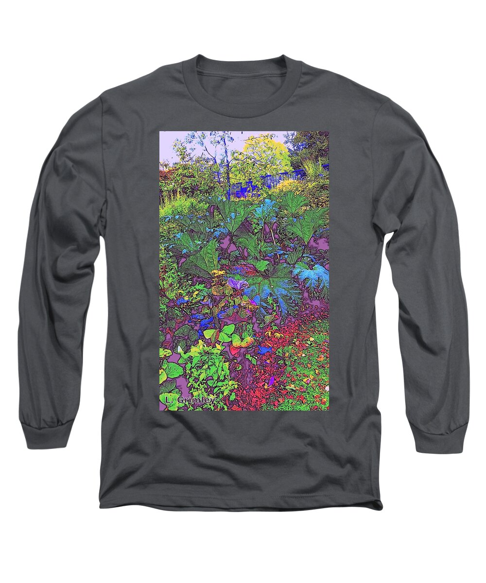 Garden Long Sleeve T-Shirt featuring the digital art Garden of Paradise by Lessandra Grimley