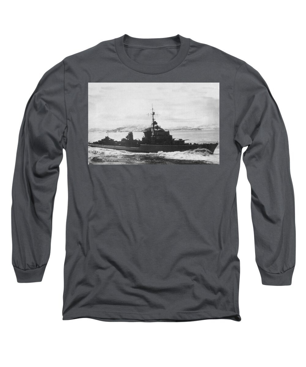 German Navy Long Sleeve T-Shirt featuring the digital art German Navy by Maye Loeser