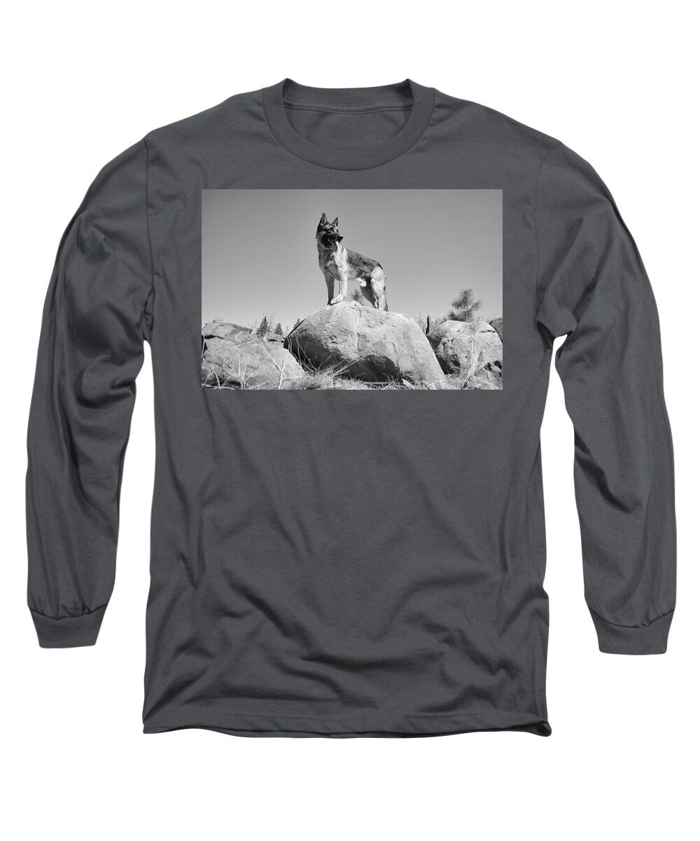 German Shepherd Long Sleeve T-Shirt featuring the photograph German Shepherd by Maria Jansson