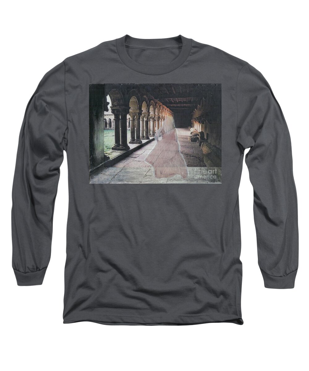 Ghost Long Sleeve T-Shirt featuring the mixed media Ghostly Adventures by Desiree Paquette