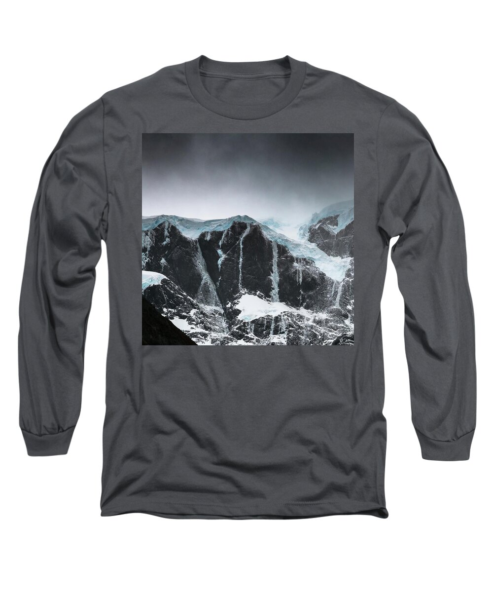 Landscape Long Sleeve T-Shirt featuring the photograph Glacier Caps 2 by Ryan Weddle