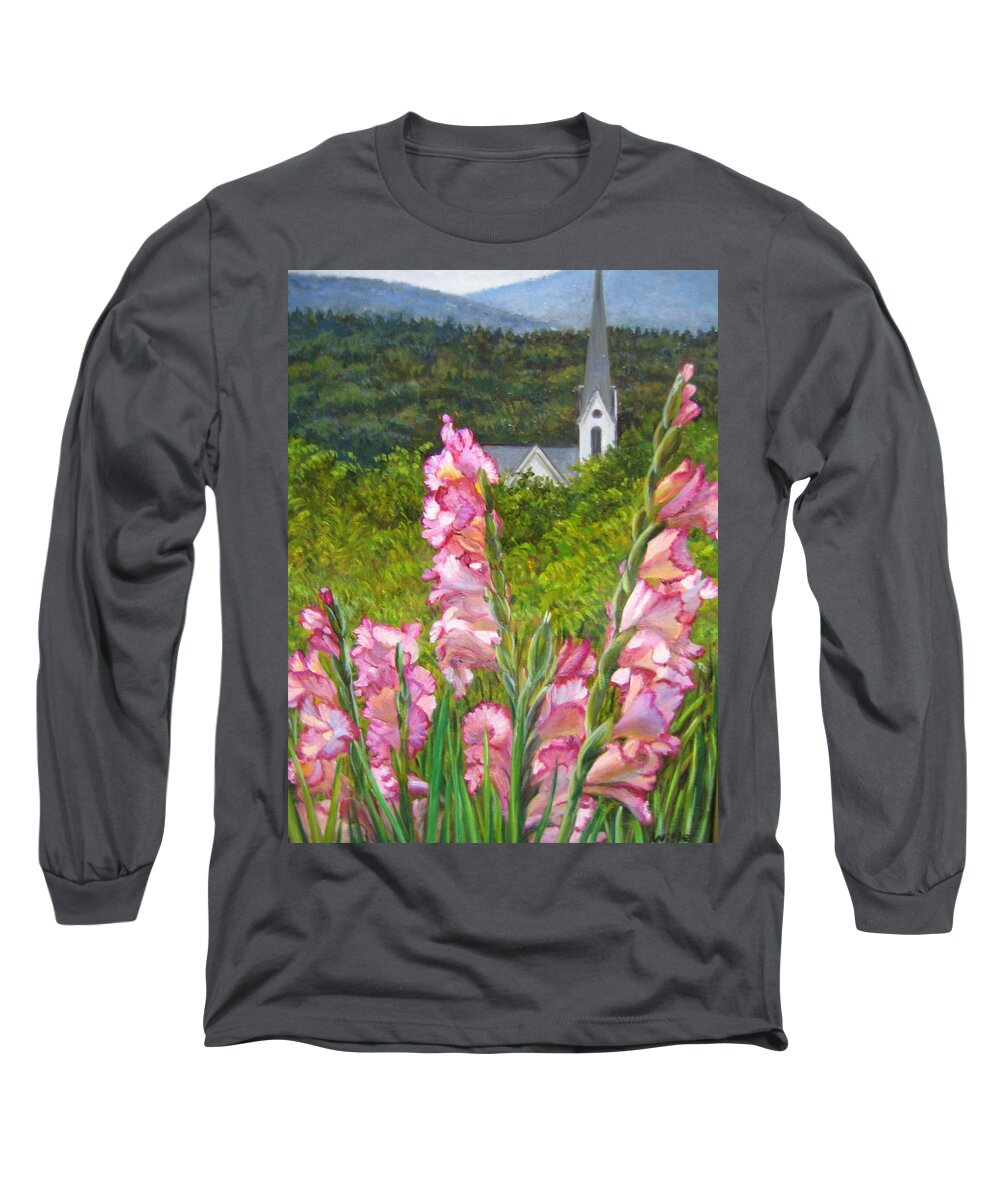 Flowers Long Sleeve T-Shirt featuring the painting Glads by Marie Witte