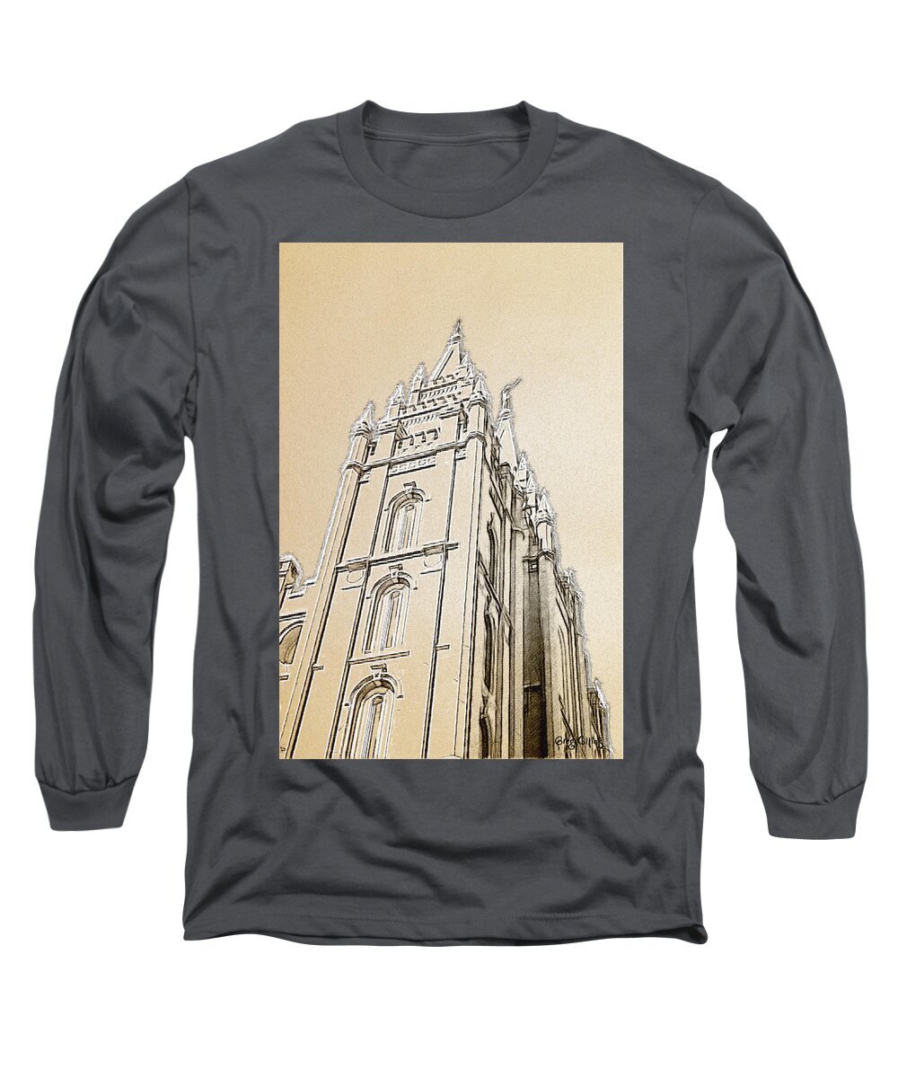 Temple Long Sleeve T-Shirt featuring the digital art Glory and Majesty by Greg Collins
