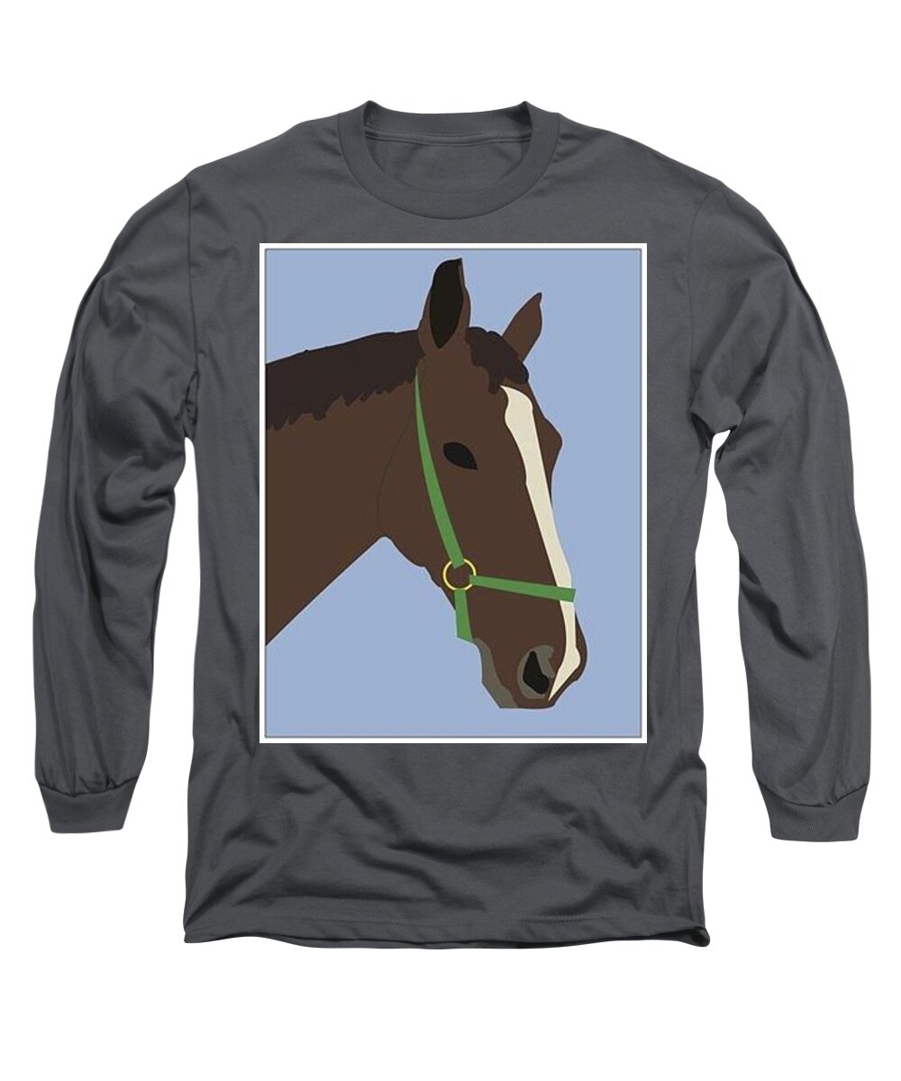 Horse Long Sleeve T-Shirt featuring the digital art Godiva by Caroline Elgin