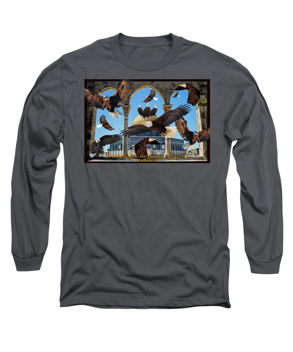 Eagle Long Sleeve T-Shirt featuring the digital art Possessing the Gates by Constance Woods