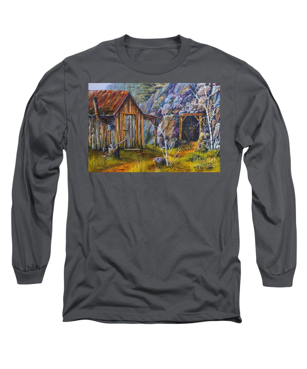 Landscape Long Sleeve T-Shirt featuring the painting Gold Rush by Wayne Enslow