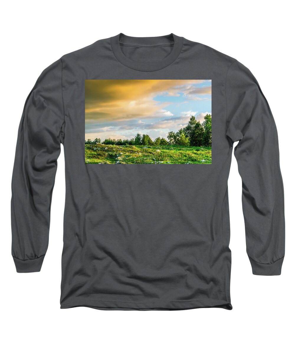 Eastern Ky Long Sleeve T-Shirt featuring the photograph Golden Clouds by Lester Plank