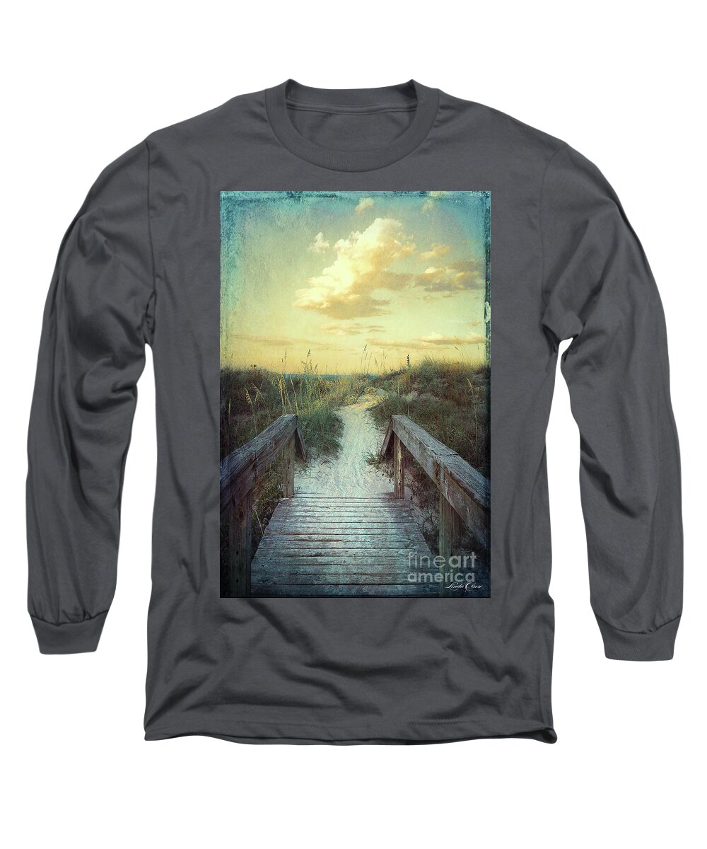 Beach Long Sleeve T-Shirt featuring the photograph Golden Pathway by Linda Olsen