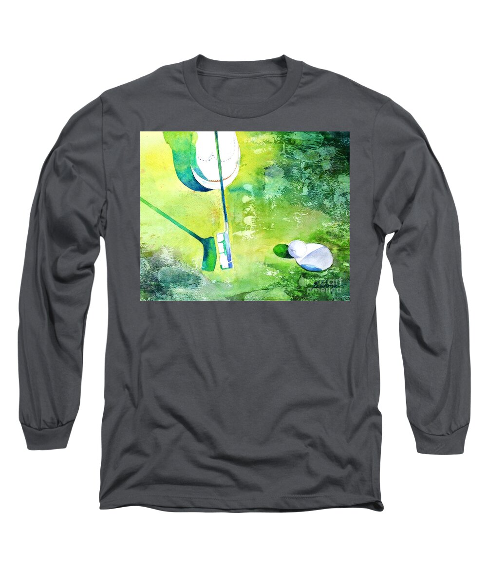 Golf Long Sleeve T-Shirt featuring the painting Golf series - Finale by Betty M M Wong
