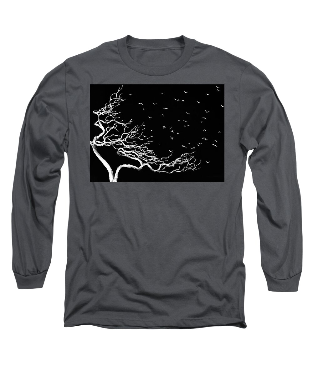 Art Long Sleeve T-Shirt featuring the photograph Gone with the Wind - reverse by Lyuba Filatova
