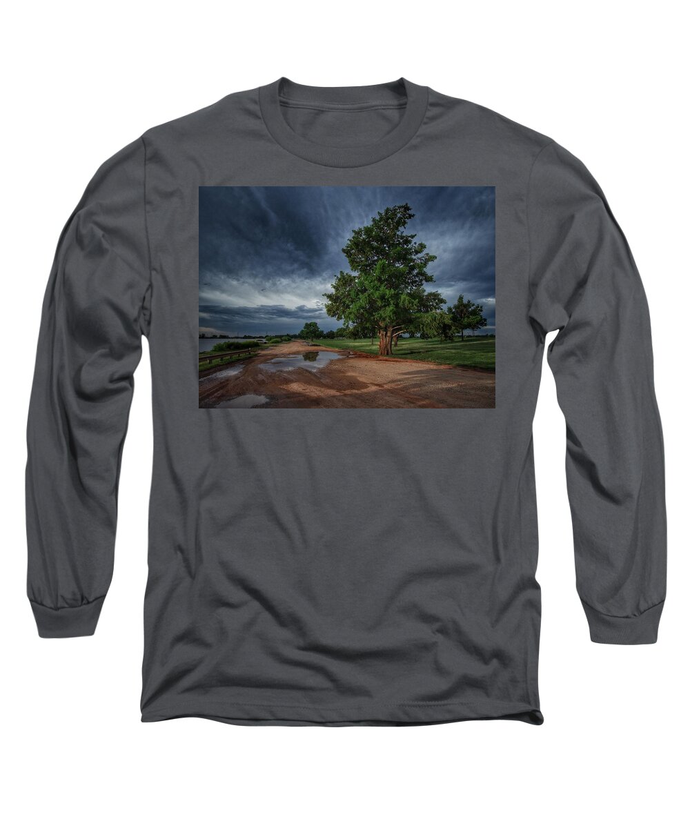 Lake Overholser Long Sleeve T-Shirt featuring the photograph Good Morning Tree and Sky by Buck Buchanan
