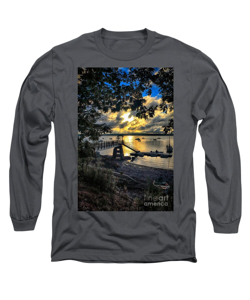 Madeleine Point Long Sleeve T-Shirt featuring the photograph Good Night Madeleine Point by Elizabeth Dow