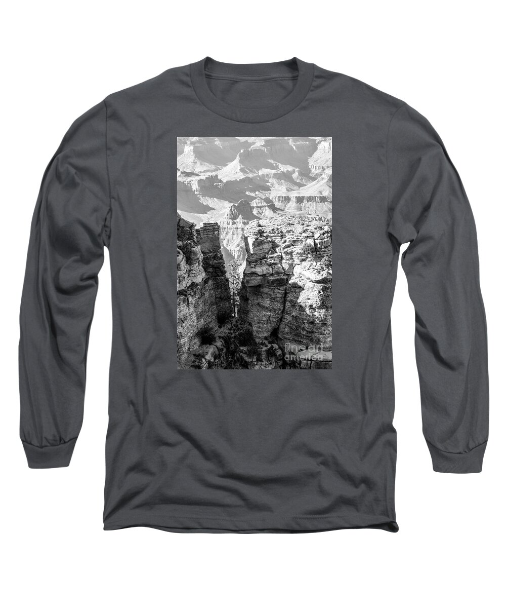 Grand Canyon Long Sleeve T-Shirt featuring the photograph Grand Canyon BW impression by Juergen Klust