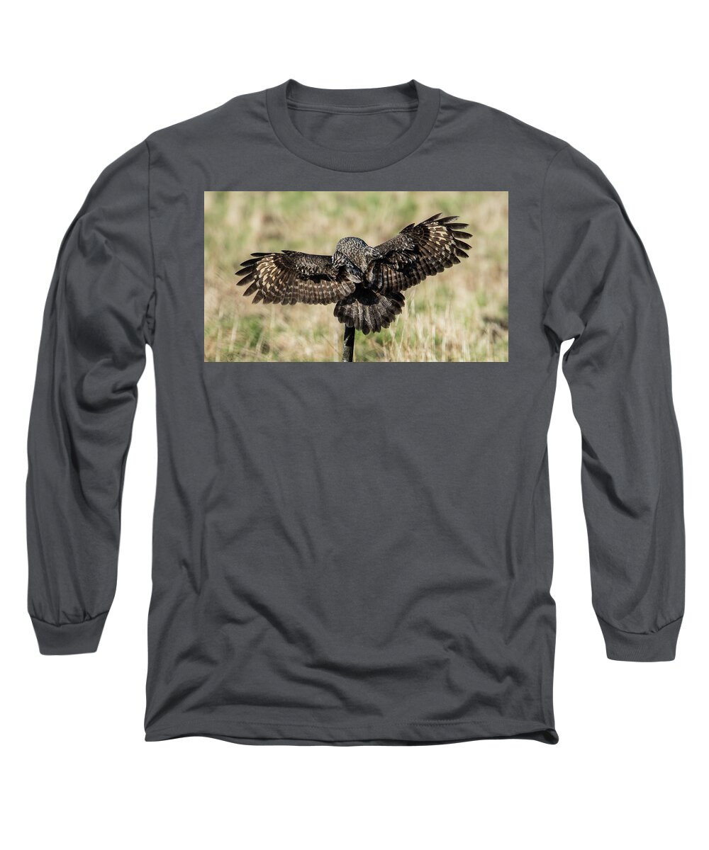 Great Greys Back Long Sleeve T-Shirt featuring the photograph Great Grey's back by Torbjorn Swenelius