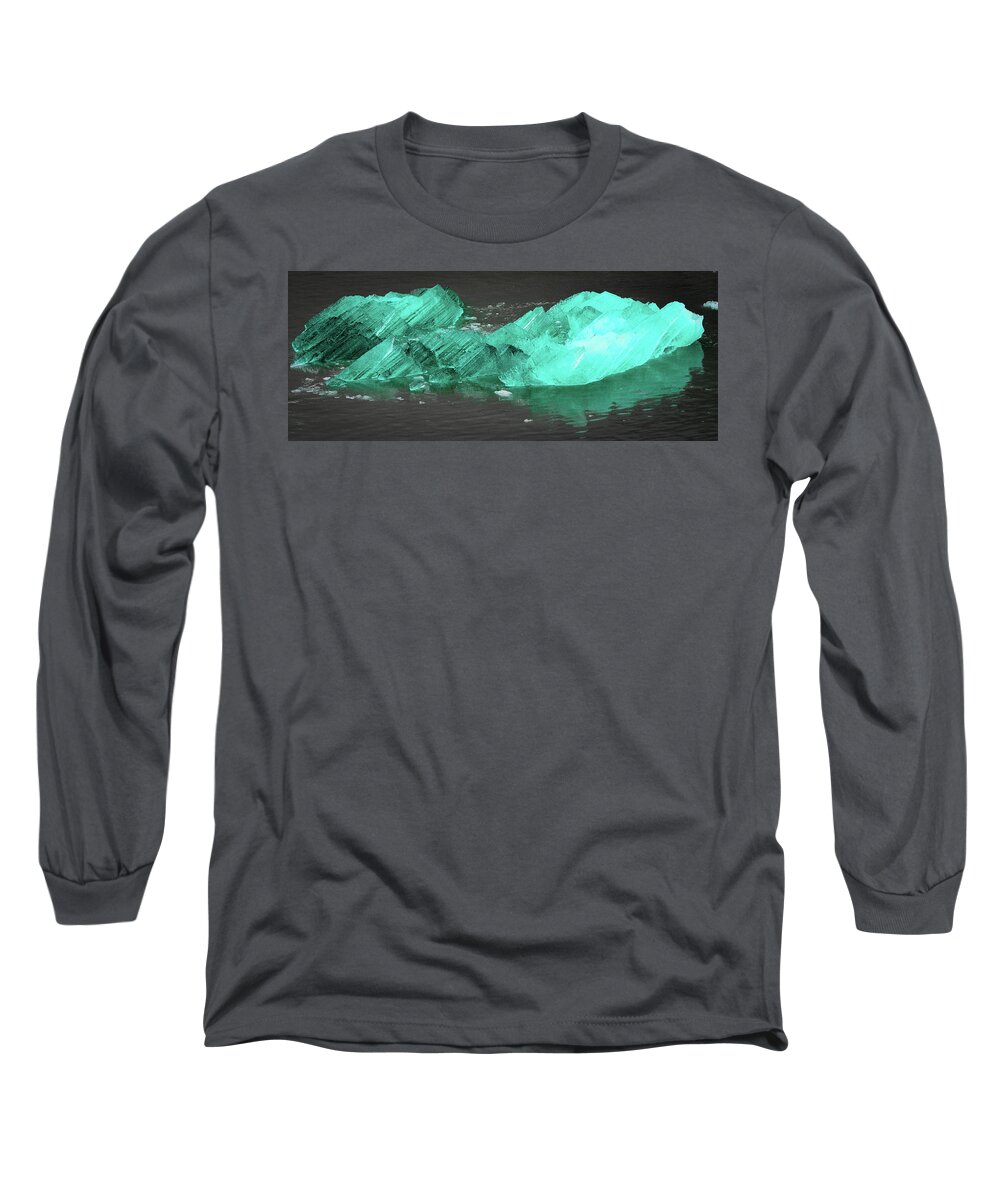 Alaska Long Sleeve T-Shirt featuring the photograph Green Iceberg by Jason Brooks