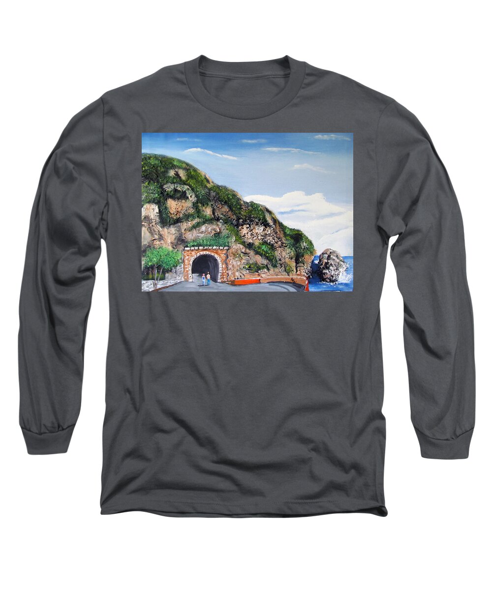 Guajataca Tunnel Long Sleeve T-Shirt featuring the painting Guajataca Tunnel by Luis F Rodriguez