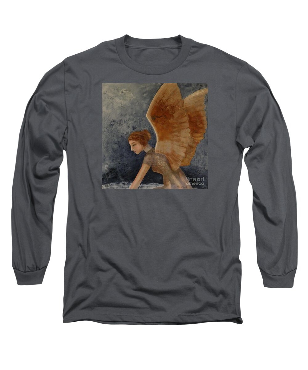 Angel Long Sleeve T-Shirt featuring the painting Guardian Angel by Terry Honstead