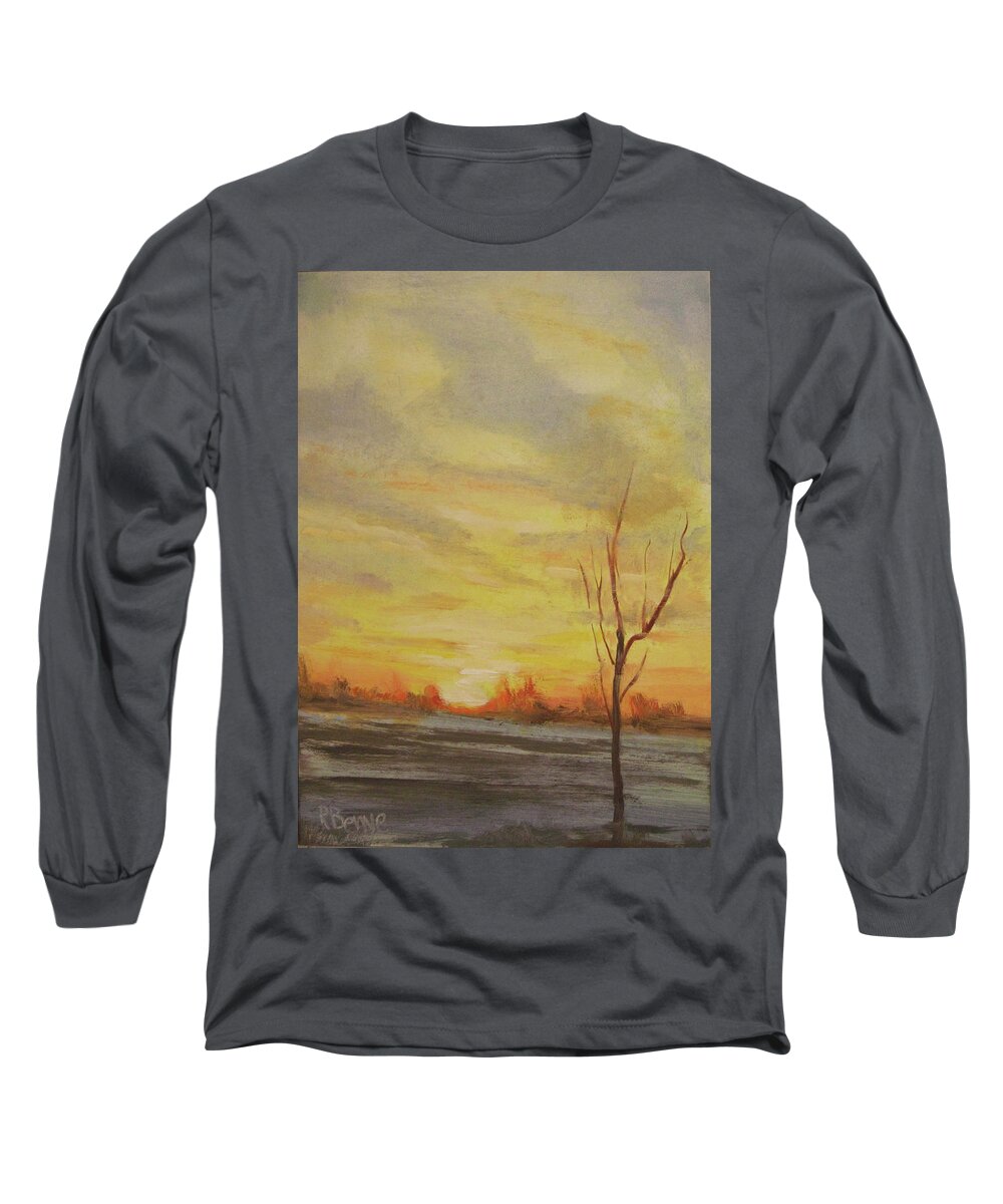 Plant Long Sleeve T-Shirt featuring the painting Guarding by Robie Benve