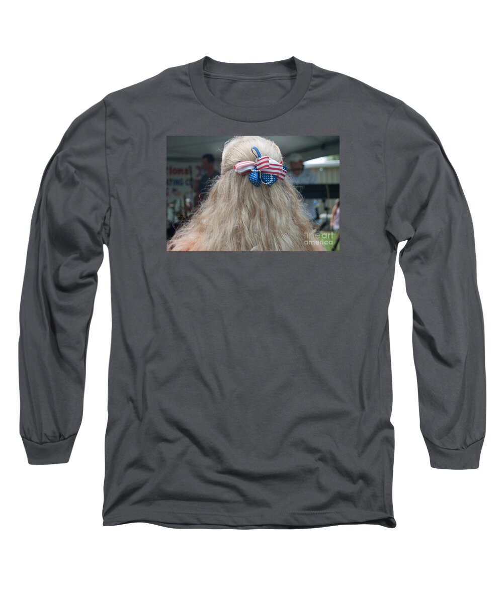Blonde Long Sleeve T-Shirt featuring the photograph Red, White and Bow by George D Gordon III