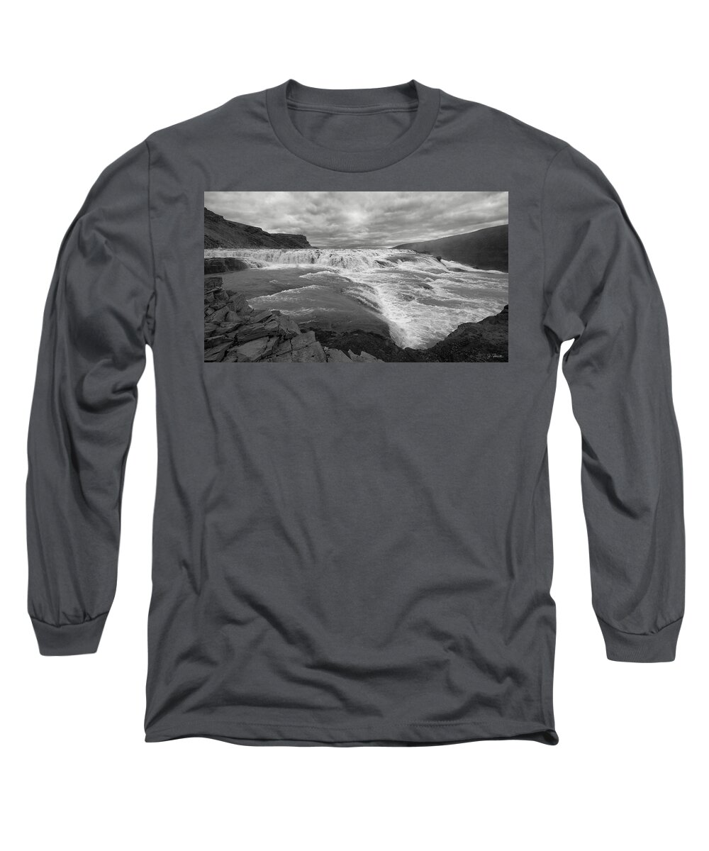 Iceland Long Sleeve T-Shirt featuring the photograph Gullfoss Waterfall No. 1 by Joe Bonita