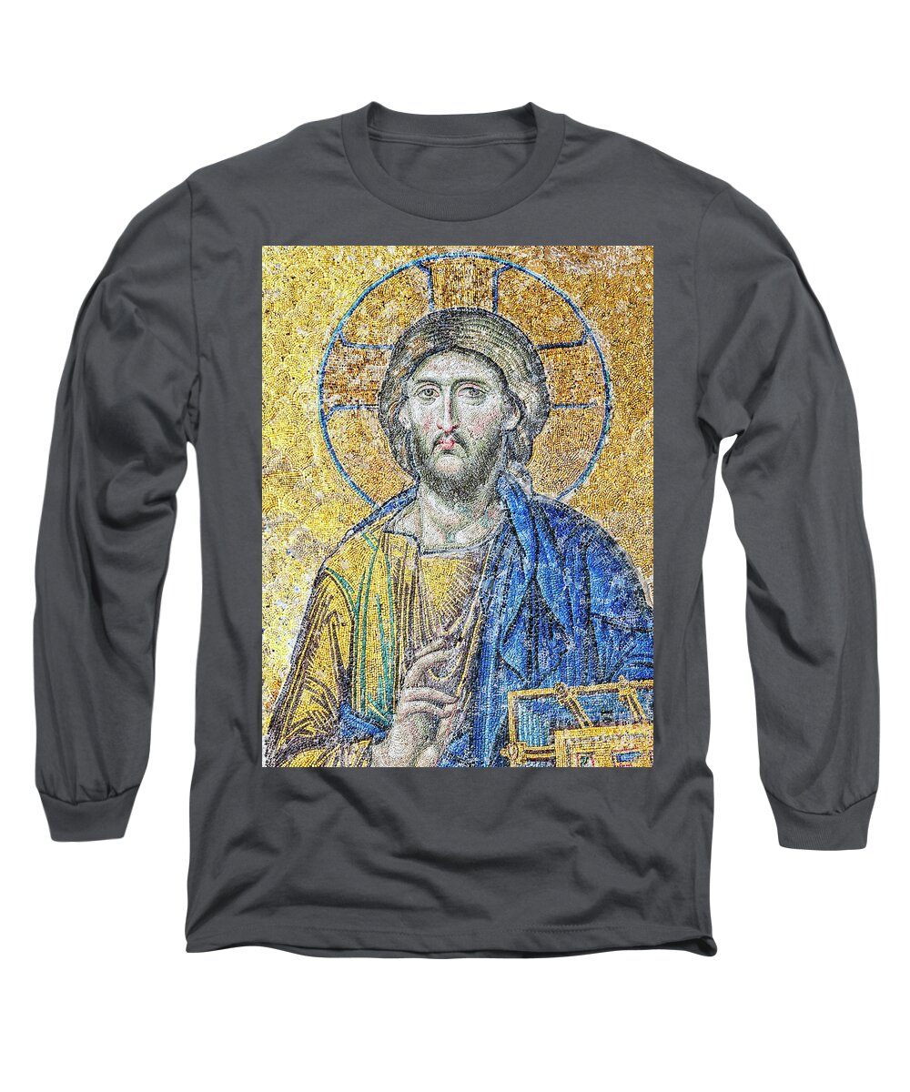 Istanbul Long Sleeve T-Shirt featuring the photograph Hagia Sofia Christ Final by Antony McAulay