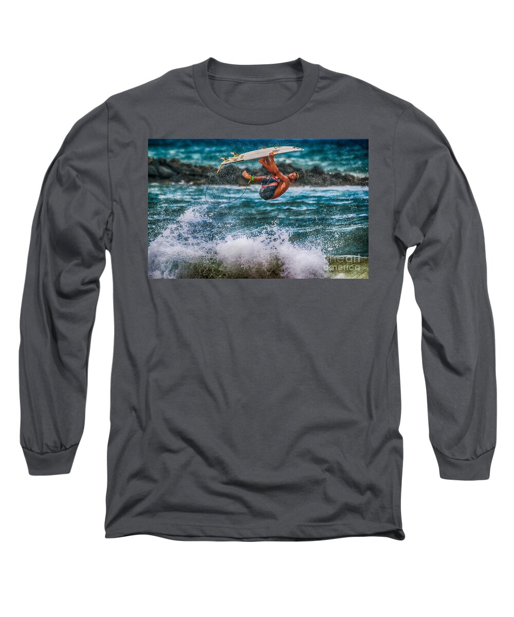 Beach Long Sleeve T-Shirt featuring the photograph Hang On by Eye Olating Images