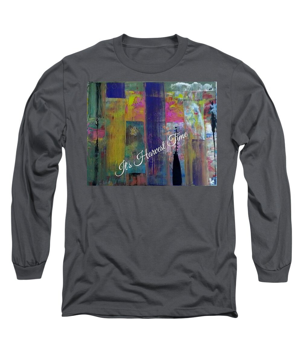 Harvest Long Sleeve T-Shirt featuring the painting Harvest Time Jubilee by Kelly M Turner
