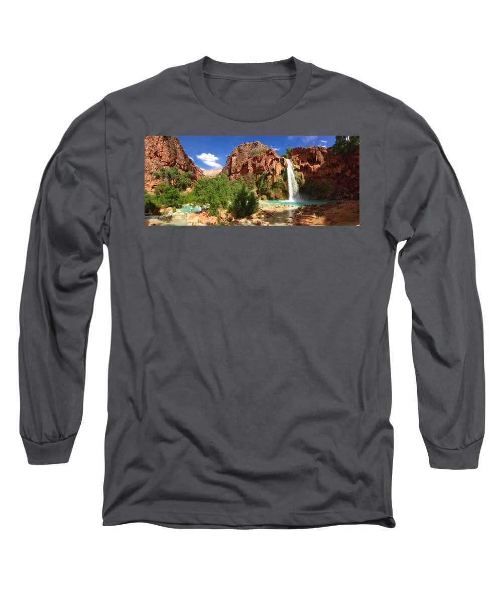 Photograph Long Sleeve T-Shirt featuring the photograph Havasu Falls by Richard Gehlbach