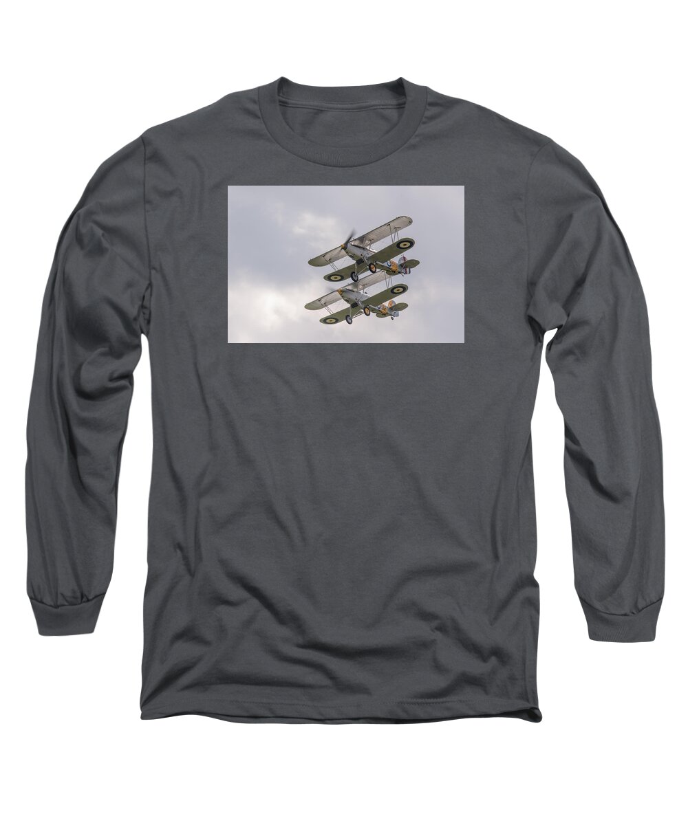 Hawker Nimrod Long Sleeve T-Shirt featuring the photograph Hawker Nimrods by Gary Eason