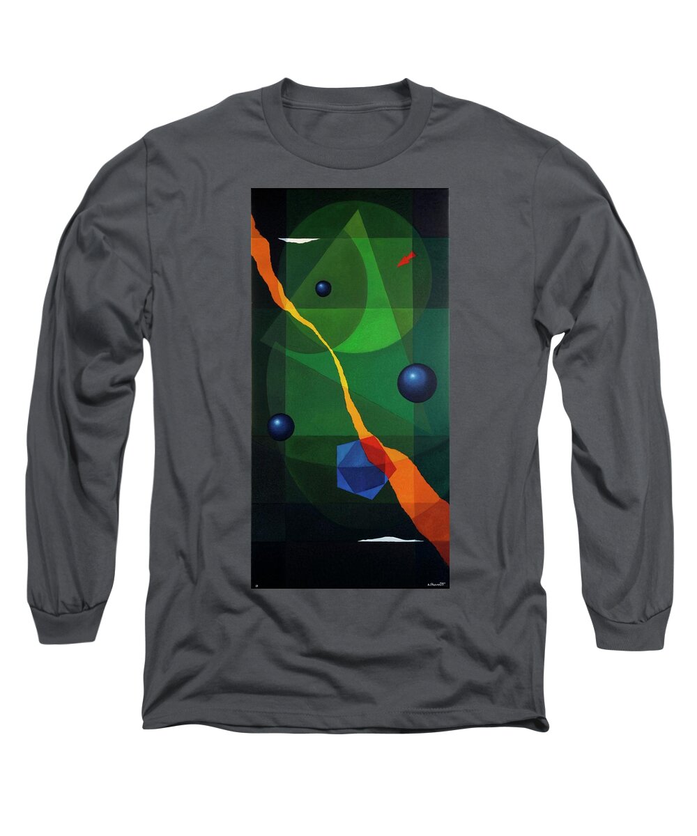 #abstract Long Sleeve T-Shirt featuring the painting Hermit by Alberto DAssumpcao