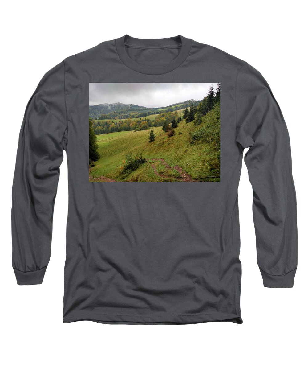 Pieniny Long Sleeve T-Shirt featuring the photograph Highlands landscape in Pieniny by Arletta Cwalina