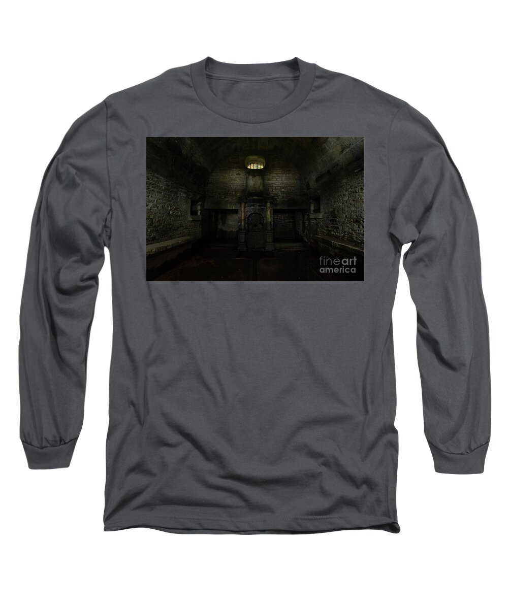 Hollinshead. Hollinshead Hall Long Sleeve T-Shirt featuring the photograph Hollinshead Hall well house by Steev Stamford