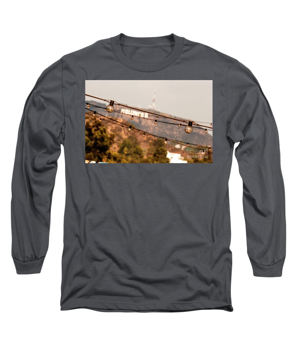Hollywood Long Sleeve T-Shirt featuring the photograph Hollywood sign on the hill 2 by Micah May