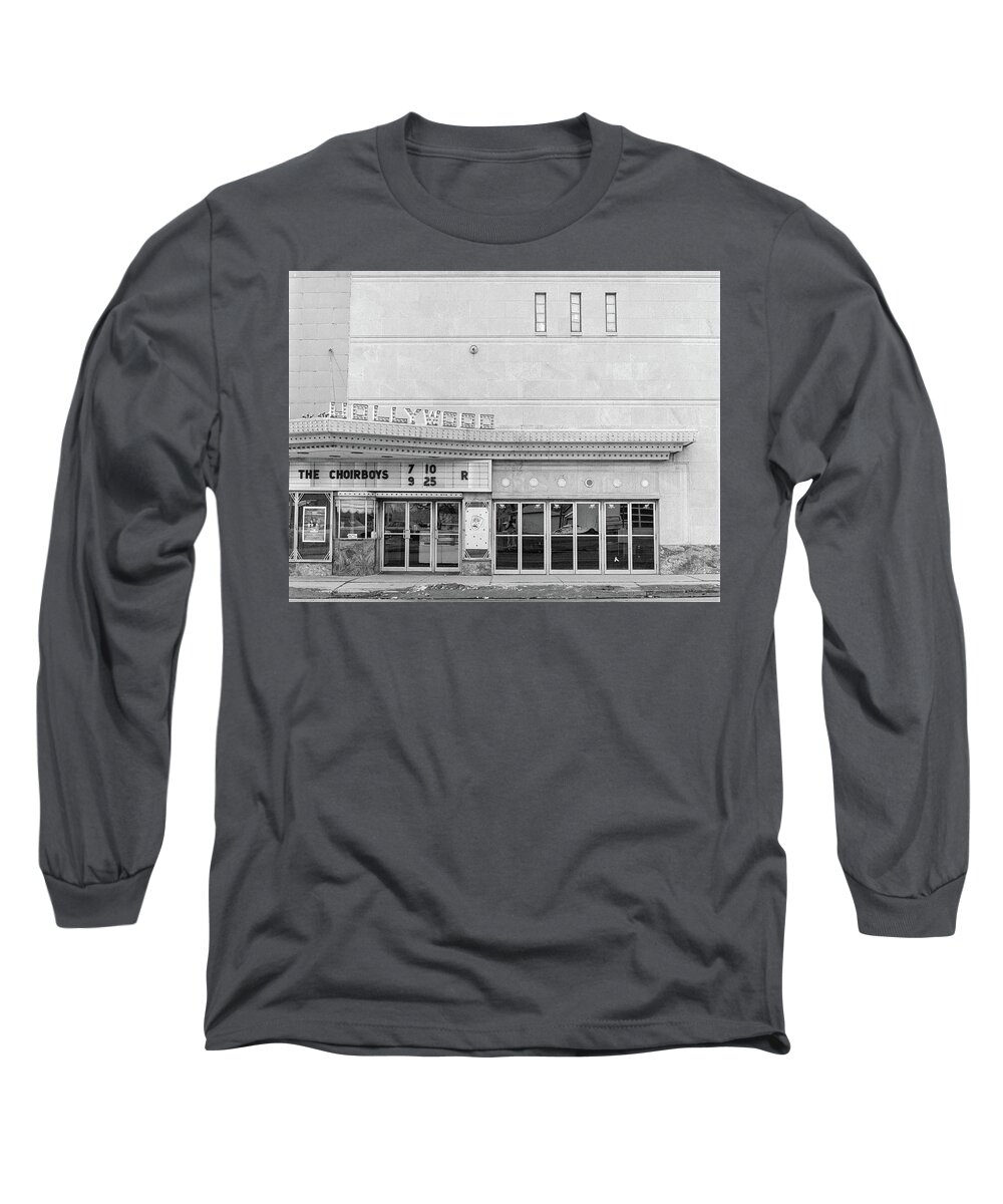 Theater Long Sleeve T-Shirt featuring the photograph Hollywood Theater marquee by Mike Evangelist